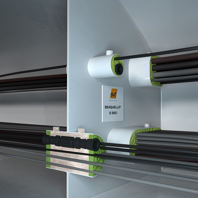 一種艦船和海上項目專用的多重管線貫穿密封防火系統GEAQUELLO? E950